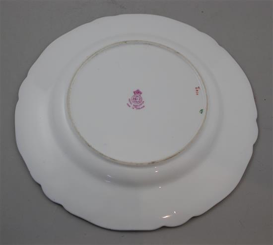 A Royal Worcester fruit painted cabinet plate, by Richard Sebright, date code for 1937, 23cm